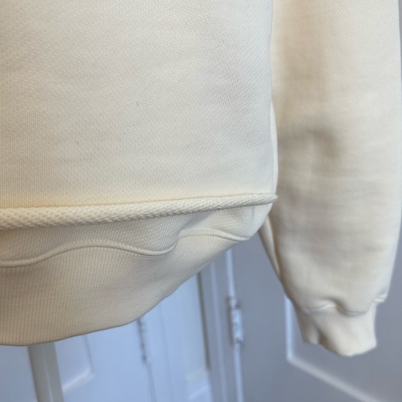 Source Unknown Double Asymmetric Layer Cream Beige Sweatshirt One Size - Picture 9 of 14